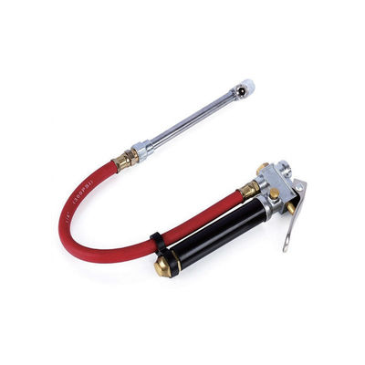 Tire Gauge w/Inflation Gun: 0-15bar/300PSI, Short Hose for Cars/Motorcycles/Bicycles