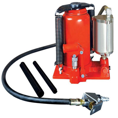 Red 20Ton Pneumatic Hydraulic Bottle Jack With Ram Saddle